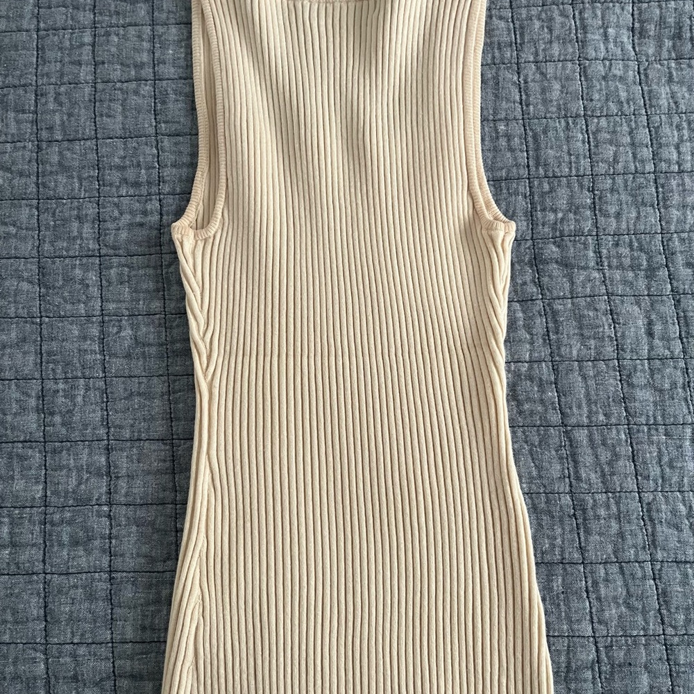 Merokeety Women's Ribbed Square Neck Tank Top - Cream - Picture 4 of 4